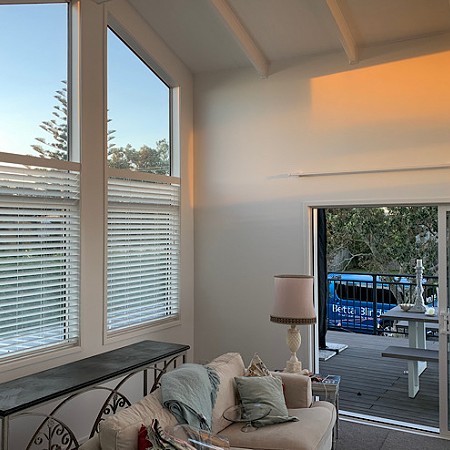 White PVC Venetian Blinds Side By Side